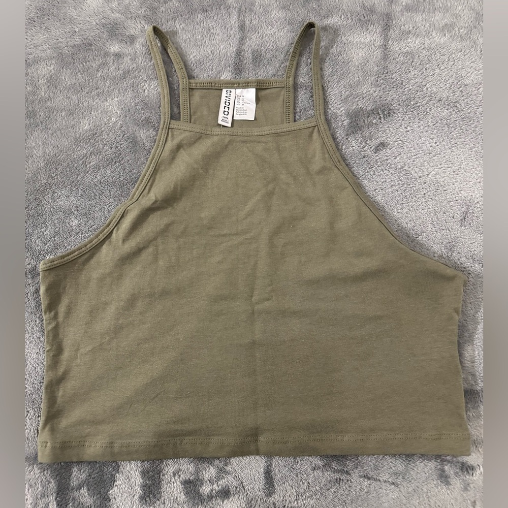 H&M Green Cropped Tank Top - New with tag